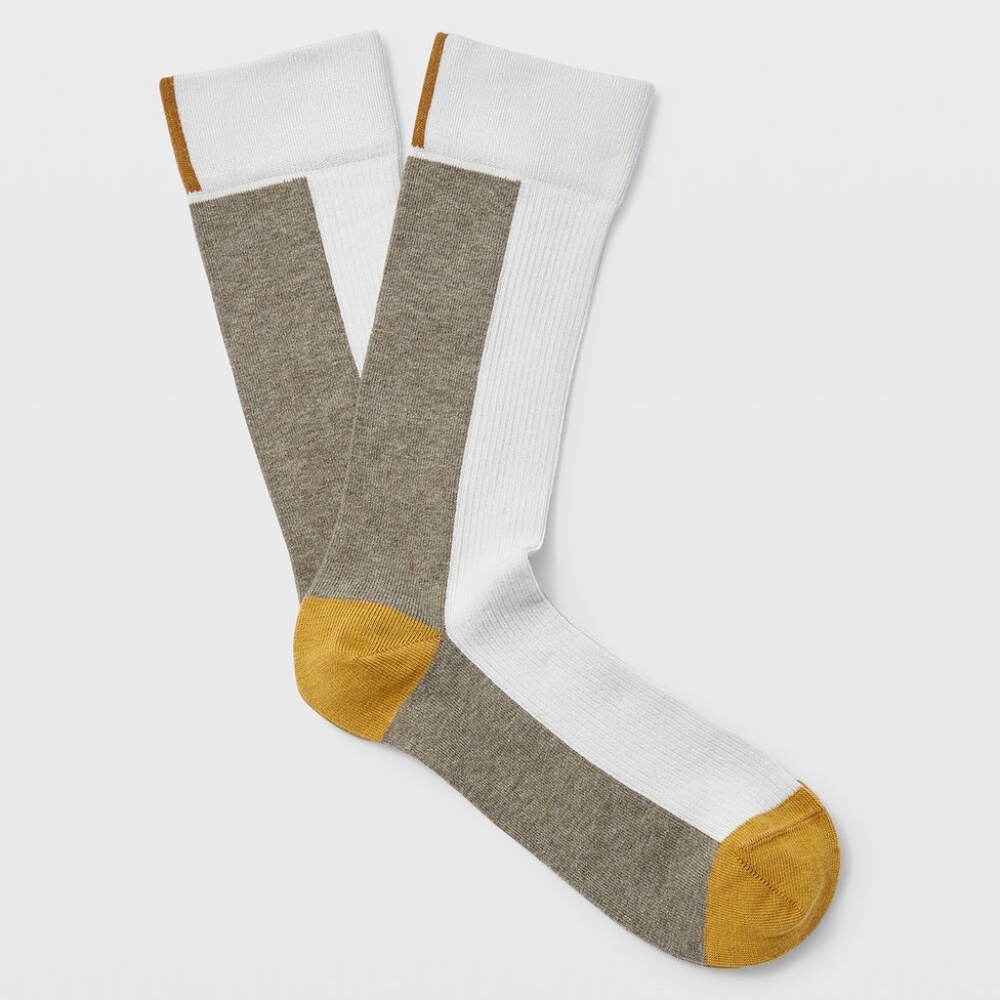 Color Block Socks - Brand New - NEVER WORN - White Base